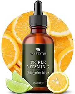 Tree To Tub Illuminating Vitamin C Serum - Triple Vitamin C Hydrating Serum for Face - 3x Vitamin C + Hyaluronic Acid - Maximum Anti-Aging Power & Glow - Antioxidant Serum for Dry, Sensitive Skin