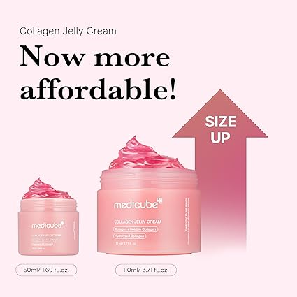 medicube Collagen Jelly Cream- Niacinamide & Freeze-Dried Hydrolyzed Collagen - Boosts skin's barrier hydration and gives 24h Glow & Lifted Look - Korean skincare (1.69 Fl Oz (Pack of 1))